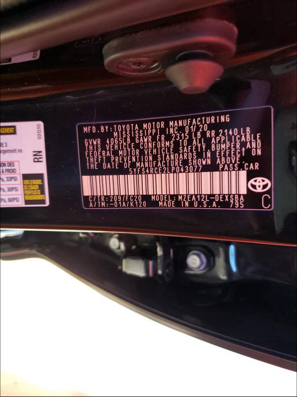 Photo 9 VIN: 5YFS4RCE2LP043077 - TOYOTA COROLLA SE 