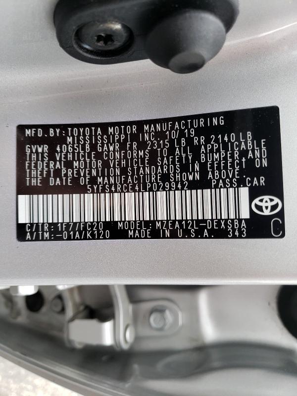 Photo 9 VIN: 5YFS4RCE4LP029942 - TOYOTA COROLLA SE 