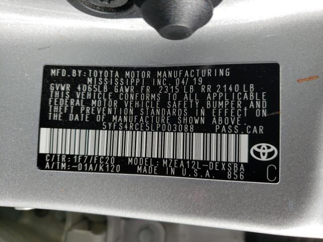 Photo 9 VIN: 5YFS4RCE5LP003088 - TOYOTA COROLLA SE 