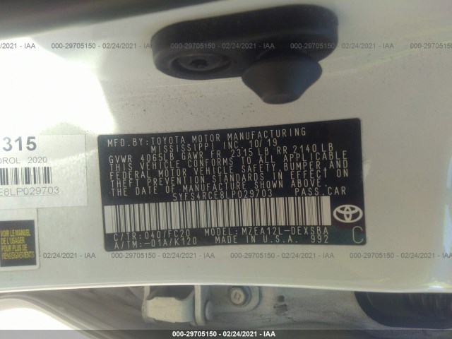 Photo 8 VIN: 5YFS4RCE8LP029703 - TOYOTA COROLLA 