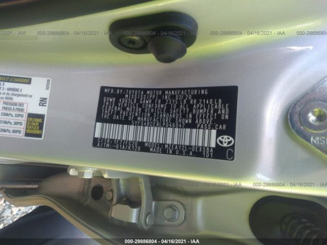 Photo 8 VIN: 5YFS4RCE8LP046047 - TOYOTA COROLLA 