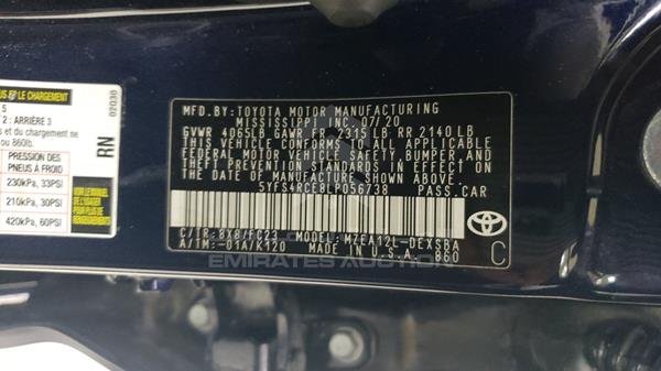 Photo 2 VIN: 5YFS4RCE8LP056738 - TOYOTA COROLLA 