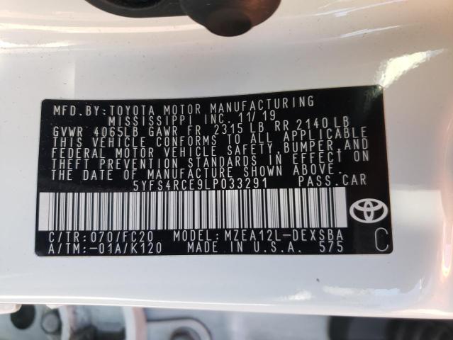 Photo 9 VIN: 5YFS4RCE9LP033291 - TOYOTA COROLLA SE 