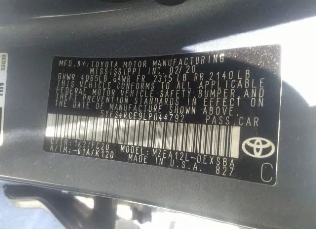 Photo 8 VIN: 5YFS4RCE9LP044792 - TOYOTA COROLLA 