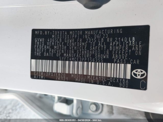 Photo 8 VIN: 5YFT4MCE3PP156355 - TOYOTA COROLLA 