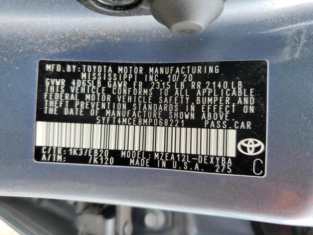 Photo 12 VIN: 5YFT4MCE8MP068221 - TOYOTA COROLLA XS 