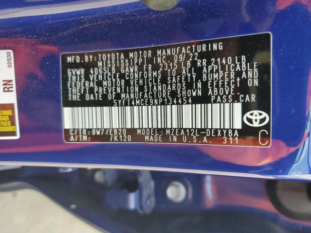 Photo 11 VIN: 5YFT4MCE9NP134454 - TOYOTA COROLLA 