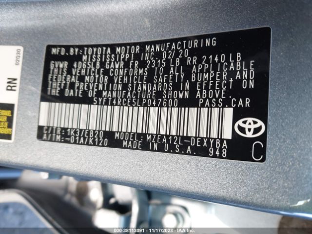 Photo 8 VIN: 5YFT4RCE5LP047600 - TOYOTA COROLLA 