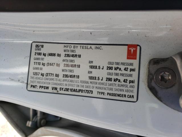 Photo 11 VIN: 5YJ3E1EA0JF017373 - TESLA MODEL 3 