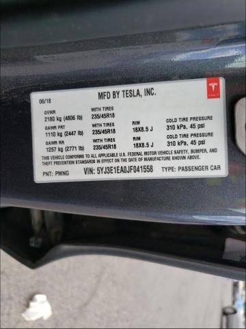 Photo 8 VIN: 5YJ3E1EA0JF041558 - TESLA MODEL 3 