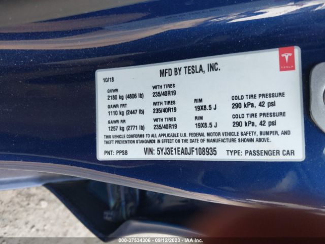 Photo 8 VIN: 5YJ3E1EA0JF108935 - TESLA MODEL 3 