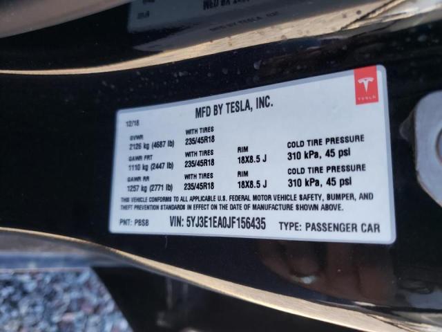 Photo 9 VIN: 5YJ3E1EA0JF156435 - TESLA MODEL 3 