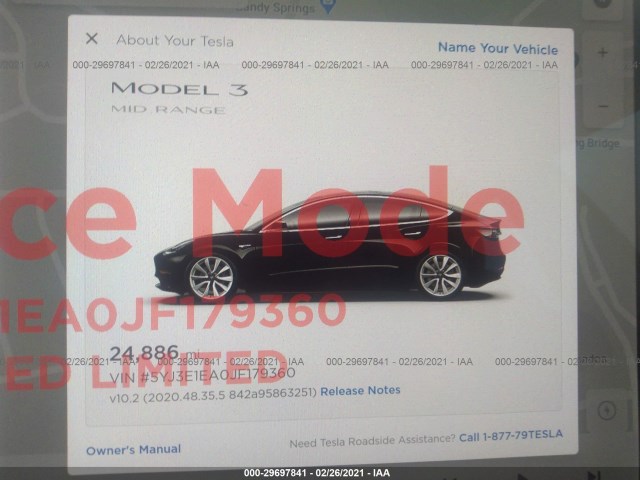 Photo 6 VIN: 5YJ3E1EA0JF179360 - TESLA MODEL 3 