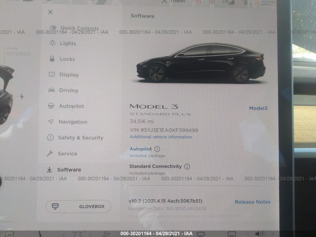 Photo 6 VIN: 5YJ3E1EA0KF399499 - TESLA MODEL 3 