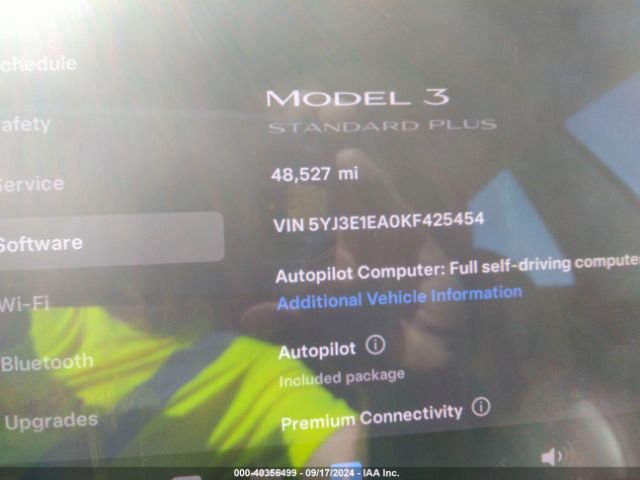 Photo 6 VIN: 5YJ3E1EA0KF425454 - TESLA MODEL 3 