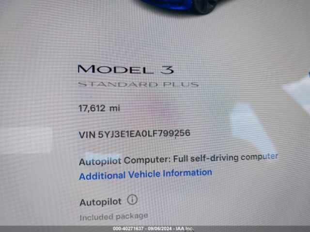 Photo 6 VIN: 5YJ3E1EA0LF799256 - TESLA MODEL 3 