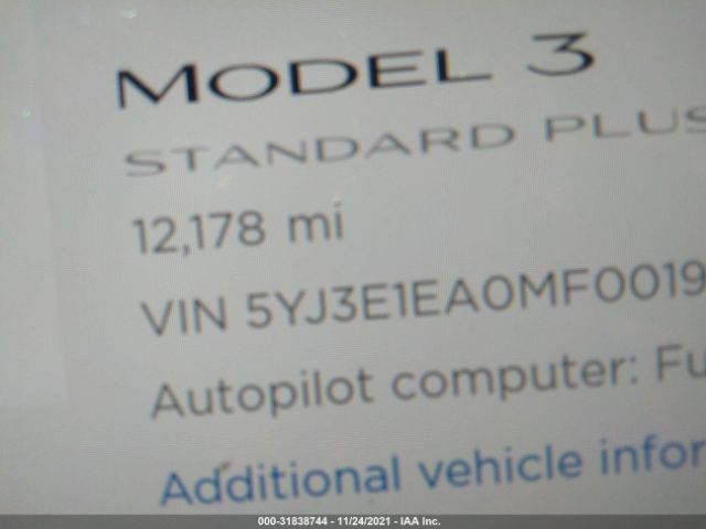 Photo 6 VIN: 5YJ3E1EA0MF001937 - TESLA MODEL 3 