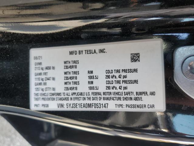 Photo 11 VIN: 5YJ3E1EA0MF053147 - TESLA MODEL 3 