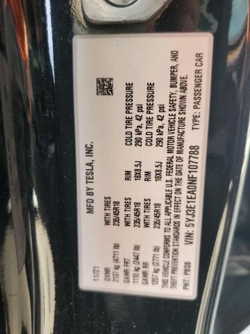 Photo 11 VIN: 5YJ3E1EA0NF107788 - TESLA MODEL 3 