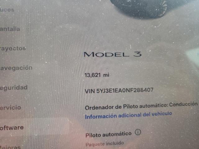 Photo 8 VIN: 5YJ3E1EA0NF288407 - TESLA MODEL 3 