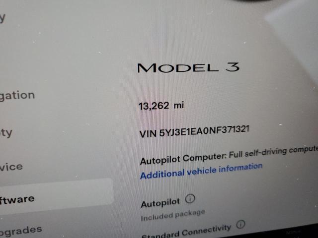 Photo 8 VIN: 5YJ3E1EA0NF371321 - TESLA MODEL 3 