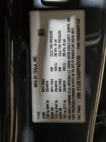 Photo 11 VIN: 5YJ3E1EA0PF420102 - TESLA MODEL 3 