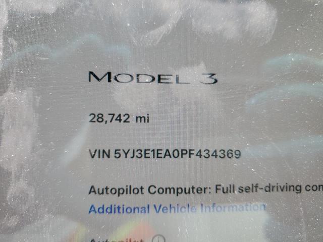 Photo 8 VIN: 5YJ3E1EA0PF434369 - TESLA MODEL 3 