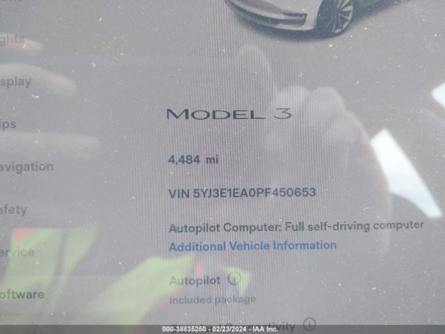 Photo 6 VIN: 5YJ3E1EA0PF450653 - TESLA MODEL 3 