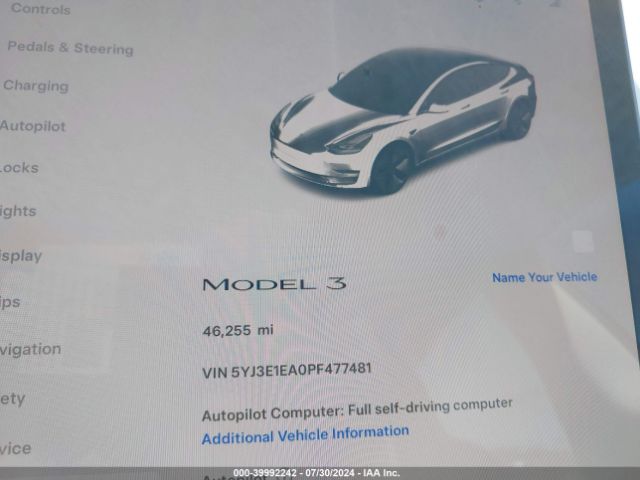 Photo 6 VIN: 5YJ3E1EA0PF477481 - TESLA MODEL 3 