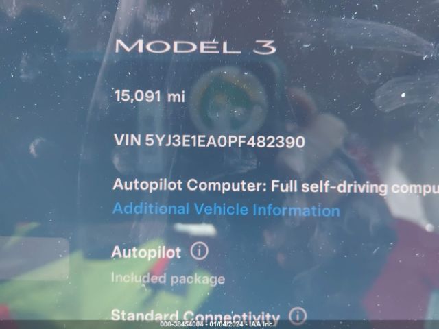 Photo 8 VIN: 5YJ3E1EA0PF482390 - TESLA MODEL 3 