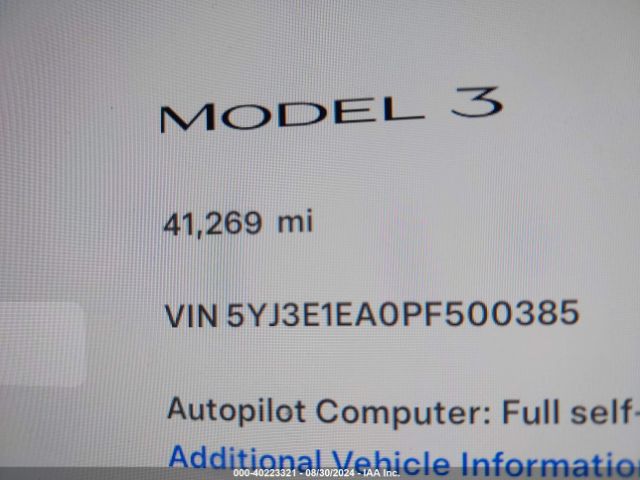 Photo 6 VIN: 5YJ3E1EA0PF500385 - TESLA MODEL 3 