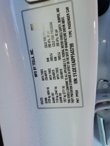 Photo 11 VIN: 5YJ3E1EA0PF543799 - TESLA MODEL 3 