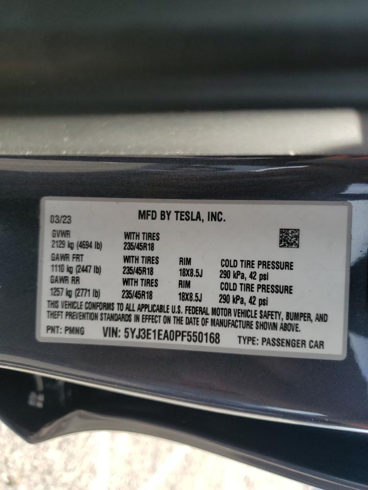 Photo 11 VIN: 5YJ3E1EA0PF550168 - TESLA MODEL 3 