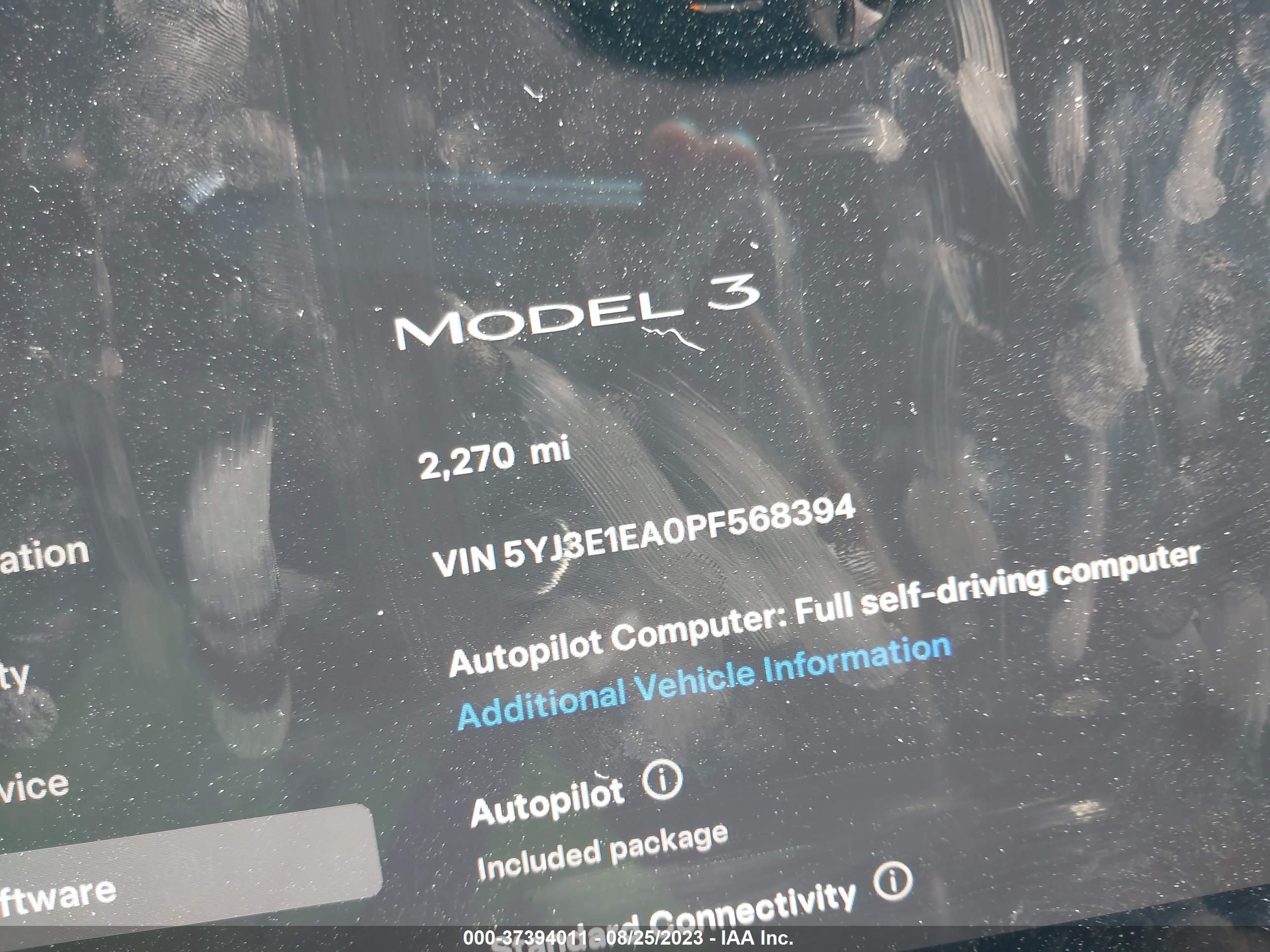 Photo 12 VIN: 5YJ3E1EA0PF568394 - TESLA MODEL 3 