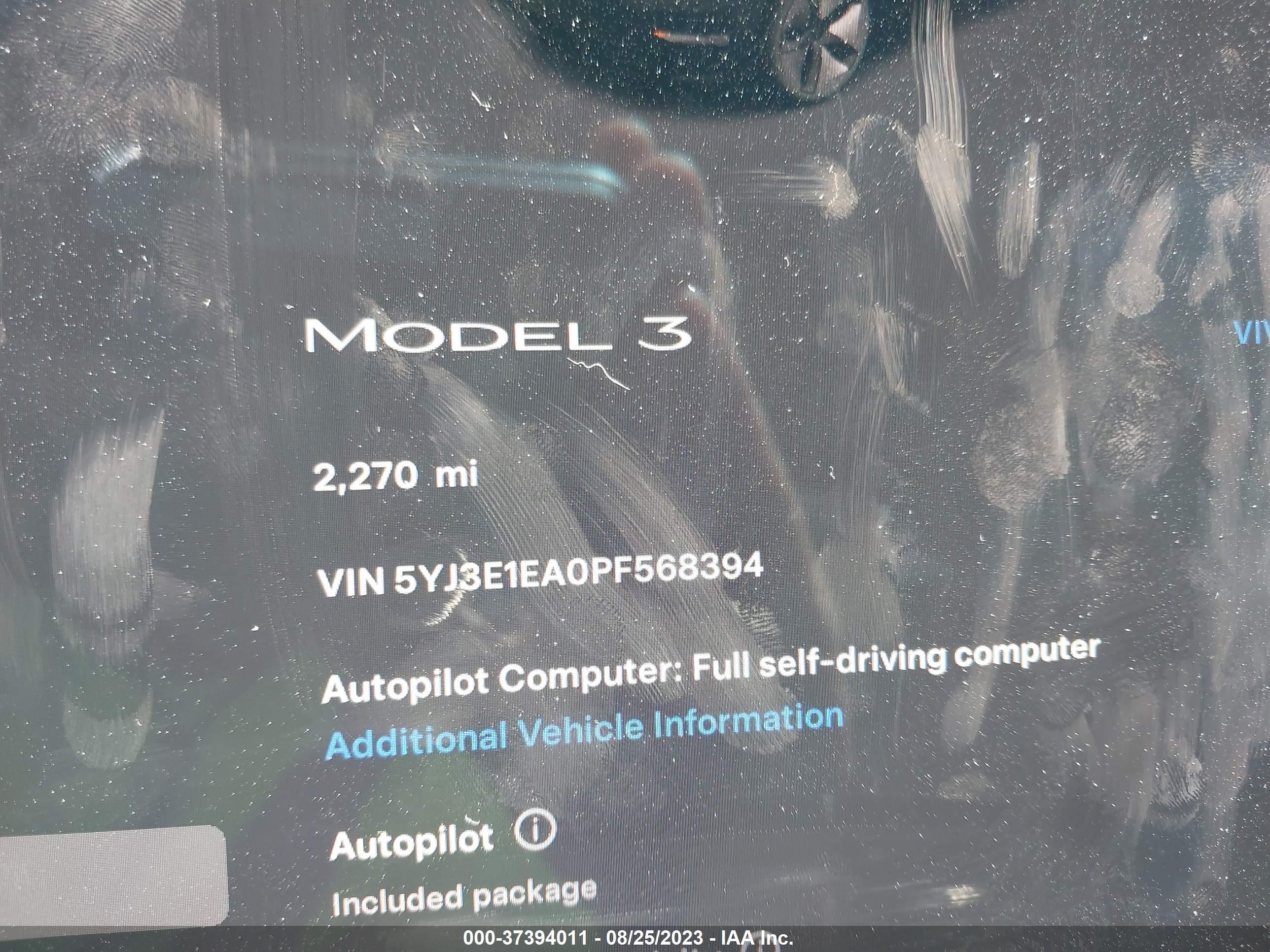 Photo 6 VIN: 5YJ3E1EA0PF568394 - TESLA MODEL 3 