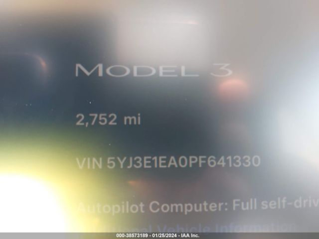 Photo 6 VIN: 5YJ3E1EA0PF641330 - TESLA MODEL 3 