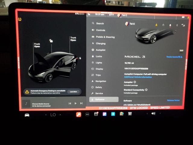 Photo 8 VIN: 5YJ3E1EA0PF659259 - TESLA MODEL 3 