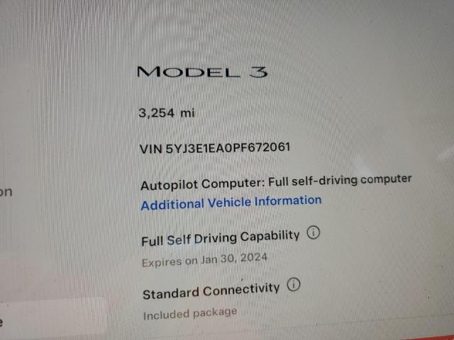 Photo 8 VIN: 5YJ3E1EA0PF672061 - TESLA MODEL 3 