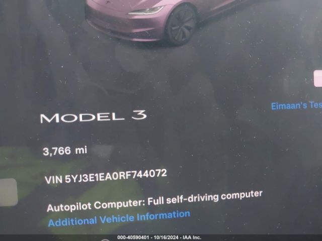 Photo 6 VIN: 5YJ3E1EA0RF744072 - TESLA MODEL 3 