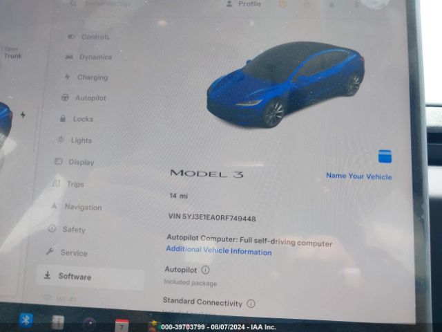 Photo 6 VIN: 5YJ3E1EA0RF749448 - TESLA MODEL 3 