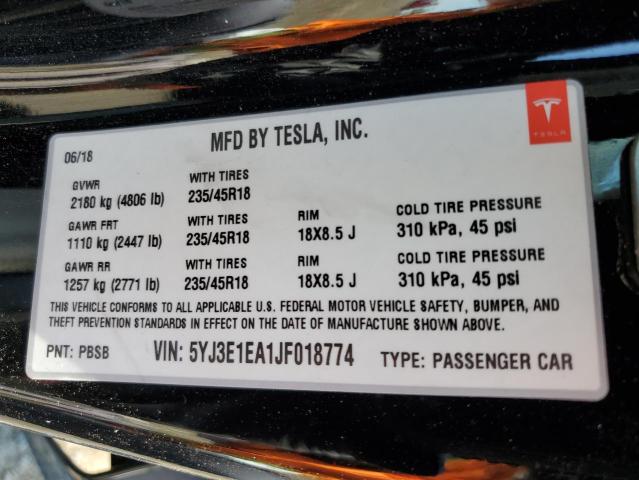 Photo 11 VIN: 5YJ3E1EA1JF018774 - TESLA MODEL 3 