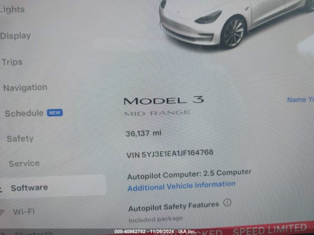 Photo 6 VIN: 5YJ3E1EA1JF164768 - TESLA MODEL 3 