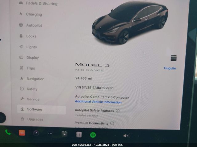 Photo 6 VIN: 5YJ3E1EA1KF192930 - TESLA MODEL 3 