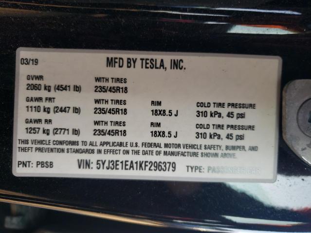 Photo 11 VIN: 5YJ3E1EA1KF296379 - TESLA MODEL 3 