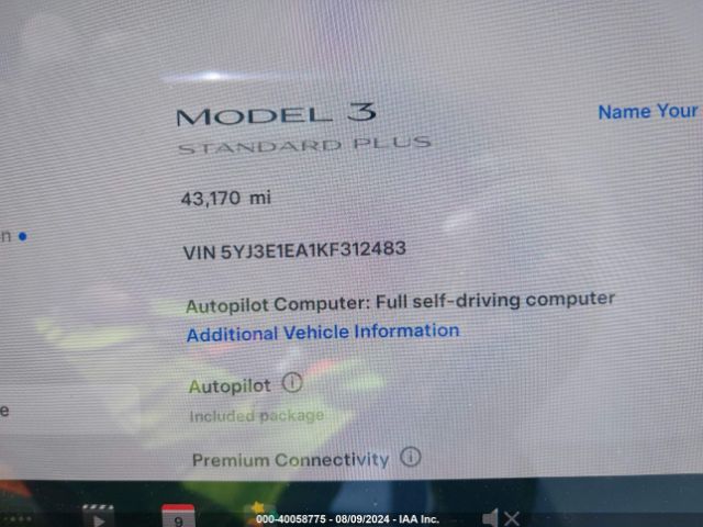 Photo 6 VIN: 5YJ3E1EA1KF312483 - TESLA MODEL 3 