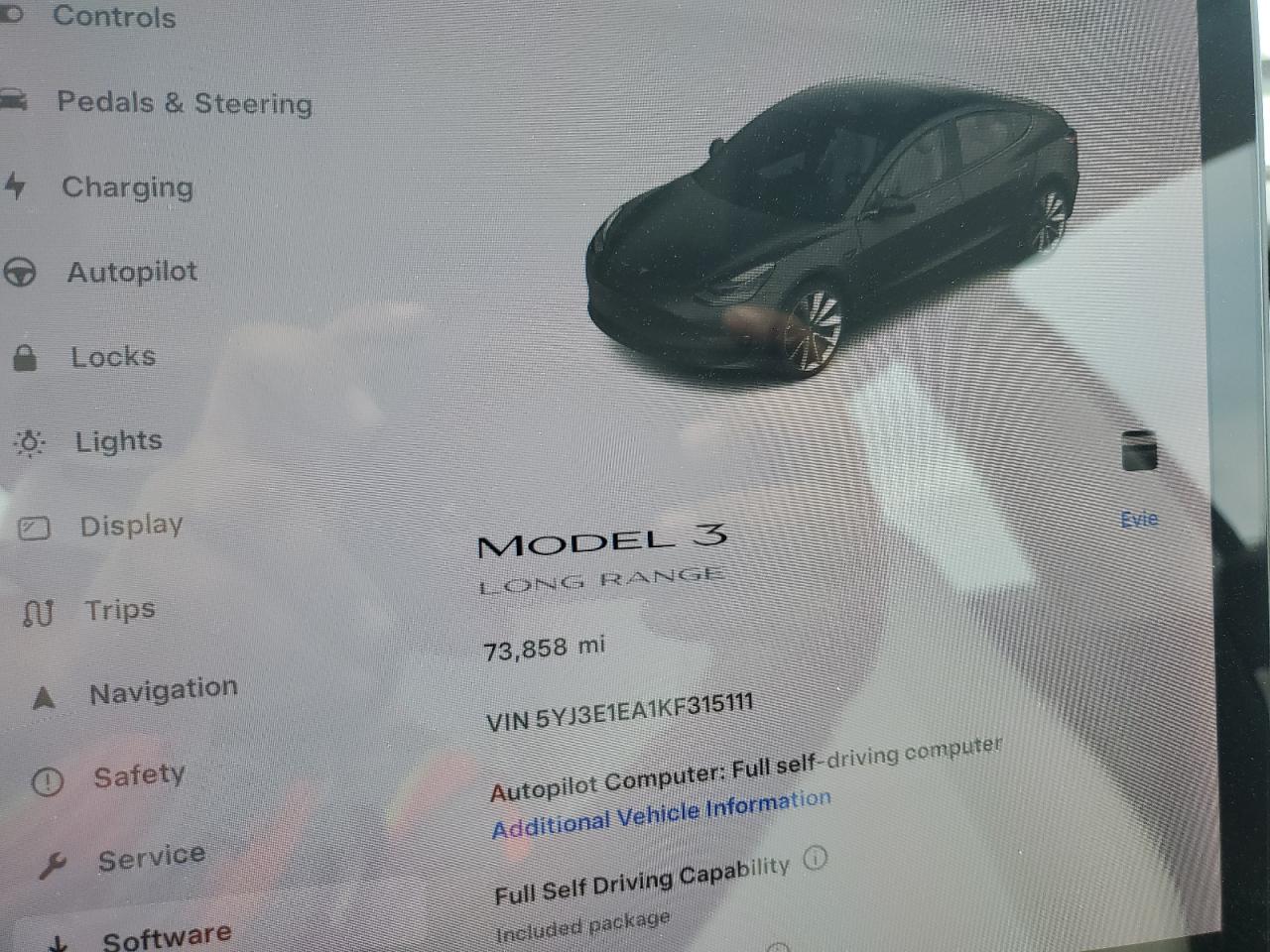 Photo 8 VIN: 5YJ3E1EA1KF315111 - TESLA MODEL 3 