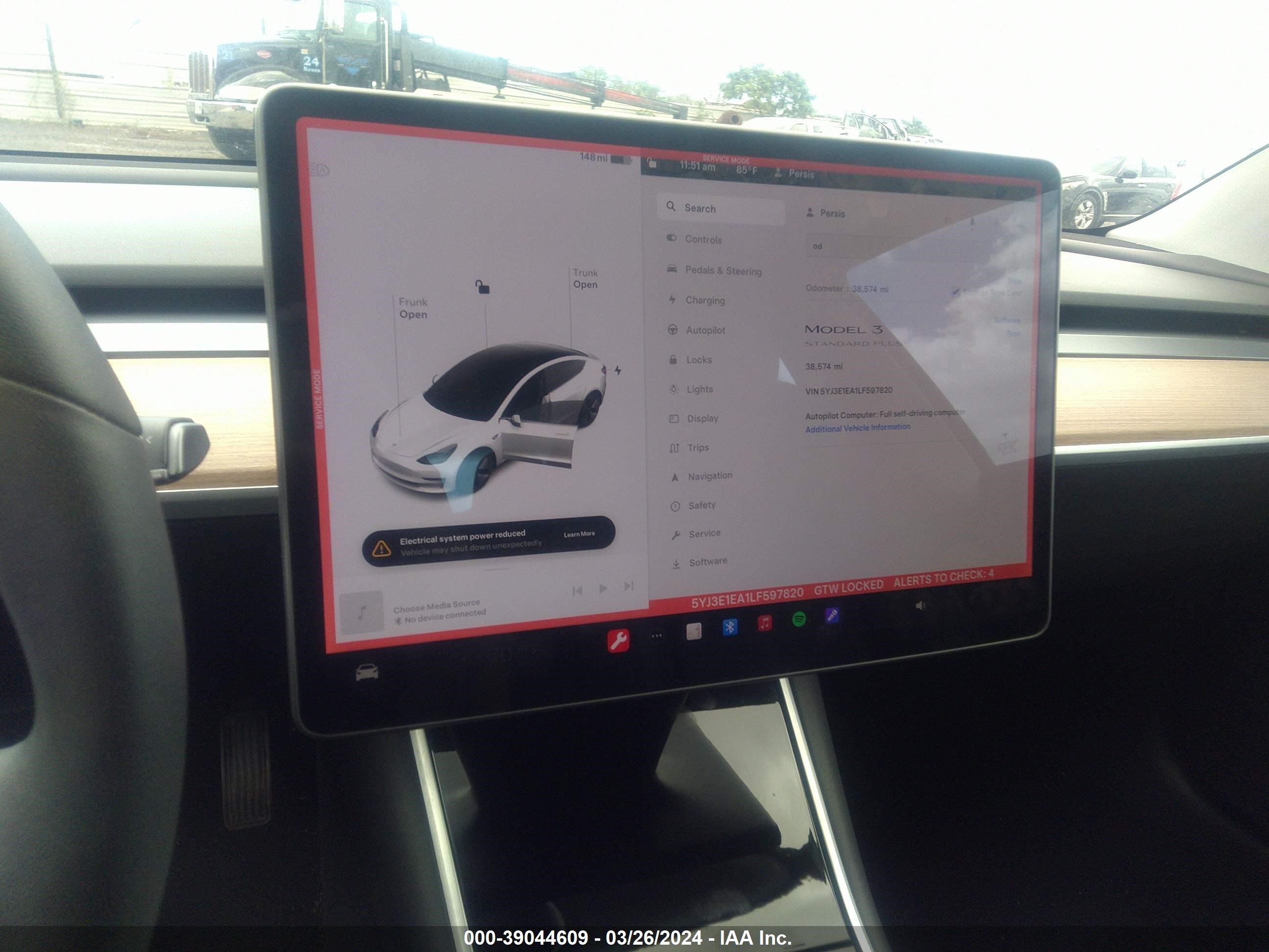 Photo 17 VIN: 5YJ3E1EA1LF597820 - TESLA MODEL 3 