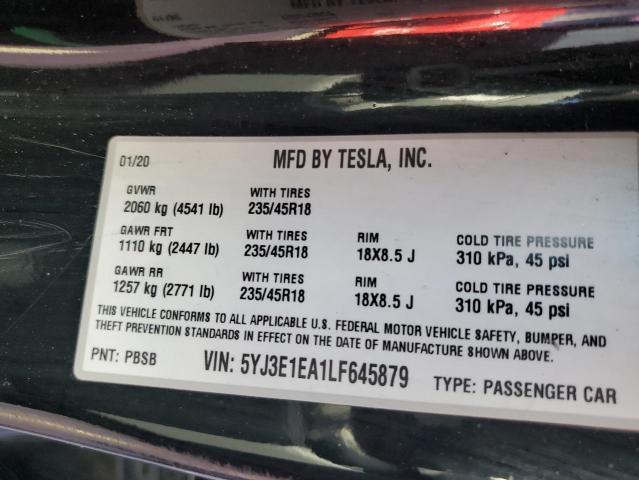 Photo 11 VIN: 5YJ3E1EA1LF645879 - TESLA MODEL 3 