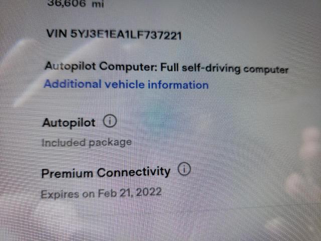 Photo 8 VIN: 5YJ3E1EA1LF737221 - TESLA MODEL 3 