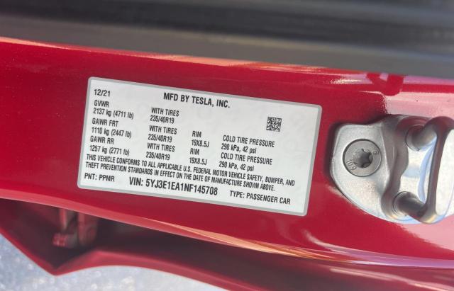 Photo 9 VIN: 5YJ3E1EA1NF145708 - TESLA MODEL 3 